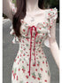 Printed Sleeveless Frills Straps Long Dresses